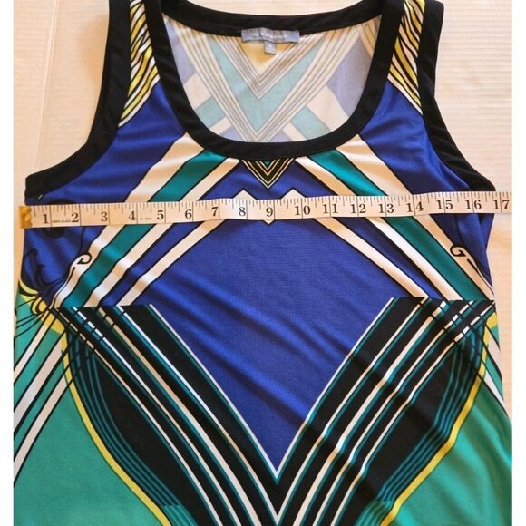 NY Collection Womans Stretchy Maxi Dress Size M Sleeveless Multicolor Pucci Blue - Picture 5 of 8
